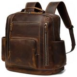 Mochila Masculina Para Laptop 40cm 24l De Couro, Lannsyne, Marrom