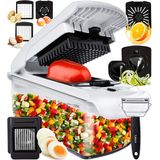 Fullstar Picador de Legumes e Vegetais 7 em 1 Ajustável Recipiente de 12L Branco