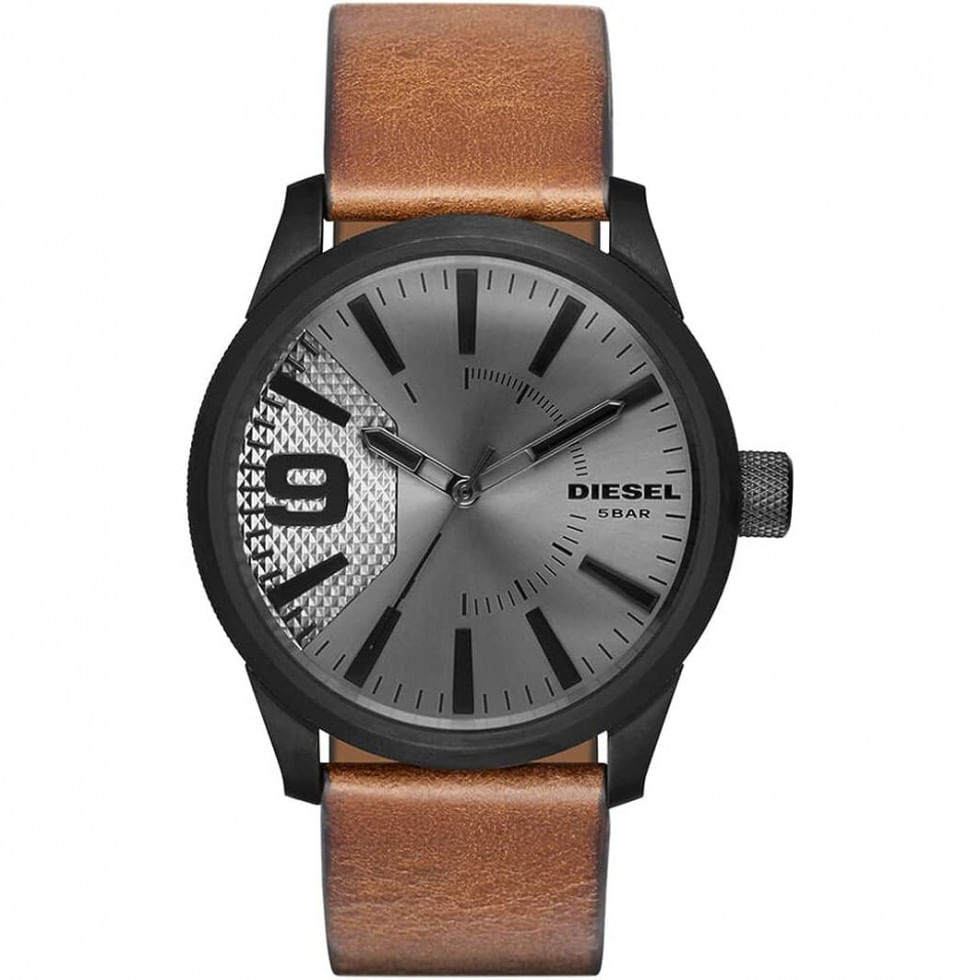 Relogio Masculino De Quartzo, Com Pulseira De Couro, Diesel Dz1764, Marrom