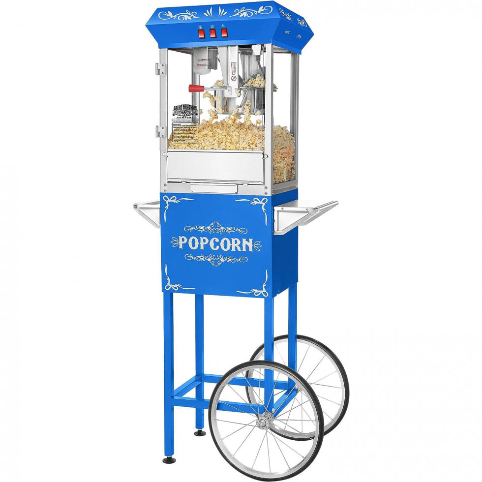 Vintage Pipoqueira Eletrica Portatil Em Aco Inoxidavel, 110v, Great Northern Popcorn Company 6098 8 Ounce Foundation Blue, Azul