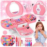 Kit De Maquiagem Infantil Com 66 Peças Para Crianças De 3 A 10 Anos, Minifun, Rosa E Branco