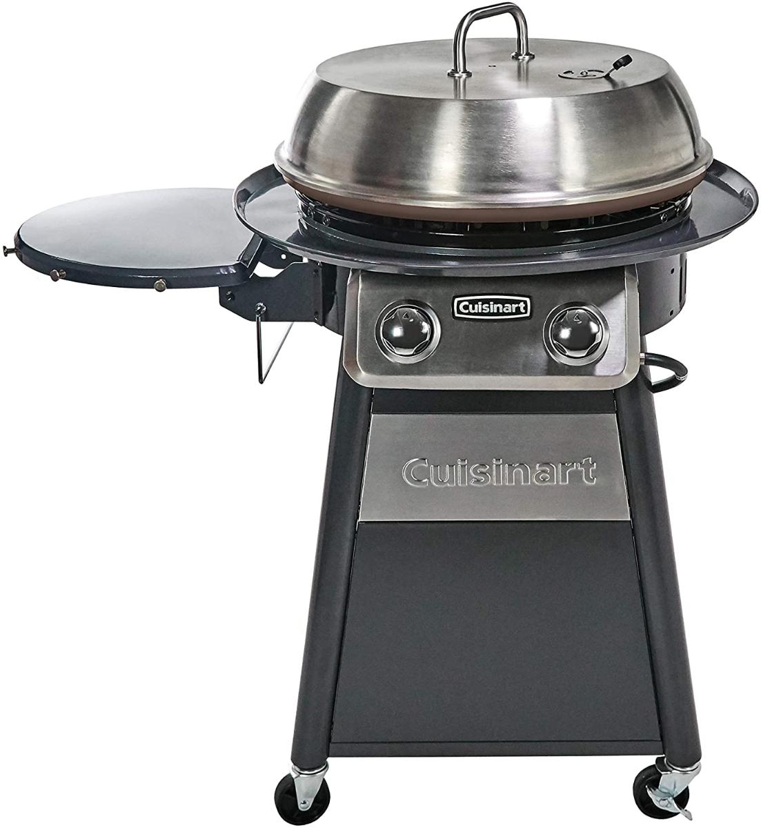 Cuisinart Cgg888 Churrasqueira A Gás Portátil Com Rodas E Mesa Auxiliar, Preta.