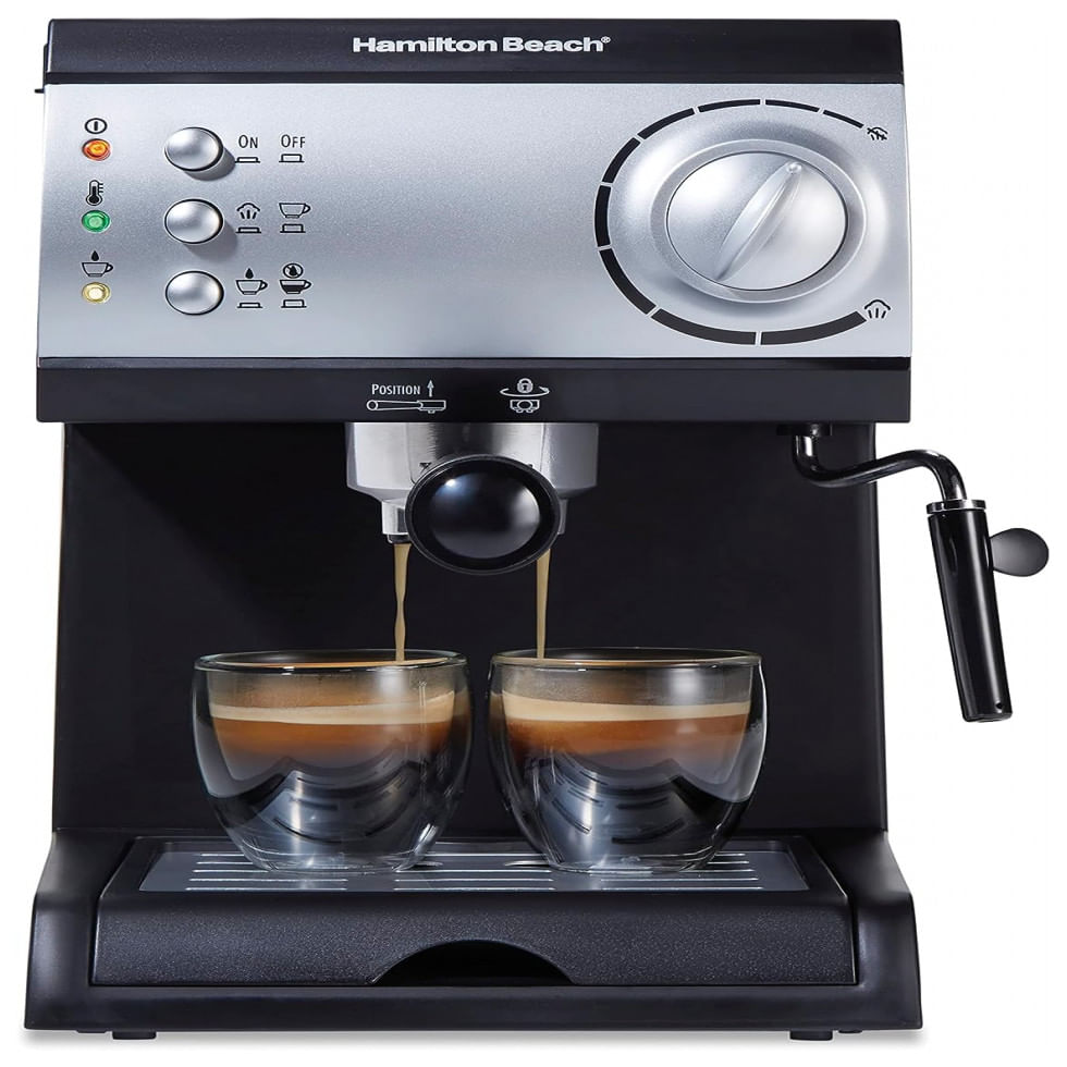 Cafeteira Eletrica Expresso Reservatorio 1.8l 15 Bar De Pressao, 110v, Hamilton Beach 40715, Preto