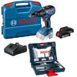 Kit Parafusadeira Furadeira De Impacto Brushless 18v Bosch | 2 Baterias + Estojo De Brocas E Bits 41 Peças