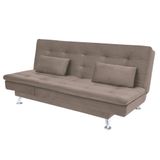 Sofá-cama Com Chaise 188cm Linoforte Rayssa Suede Veludo Espuma D-33