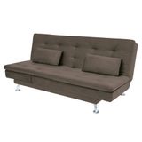Sofá-cama Com Chaise 188cm Linoforte Rayssa Suede Veludo Espuma D-33