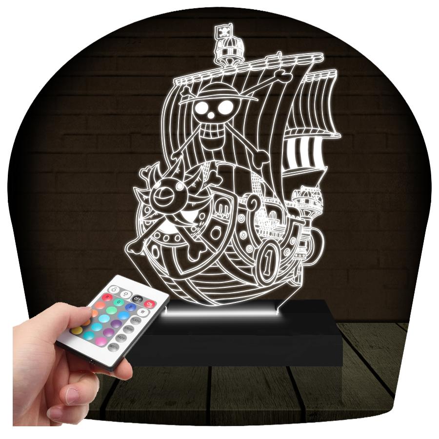 Luminária Led 3d | One Piece Thousand Sunny | Abajur - 16 Cores