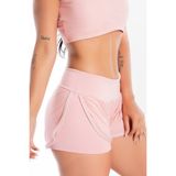 Short Saia GR Esporte Corrida Liso Rosê Feminino