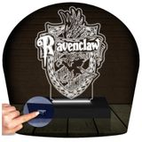 Luminária Led 3d Harry Potter Abajur Corvinal Ravenclaw Branco