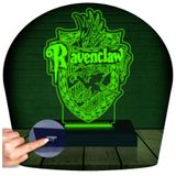 Luminária Led 3d Harry Potter Abajur Corvinal Ravenclaw Verde