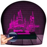 Luminária Led 3d | Harry Potter Castelo Hogwarts | Abajur - Rosa