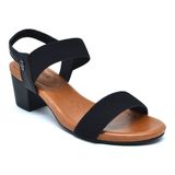 Sandalias Em Couro Com Elastico Usaflex Preto Y8204