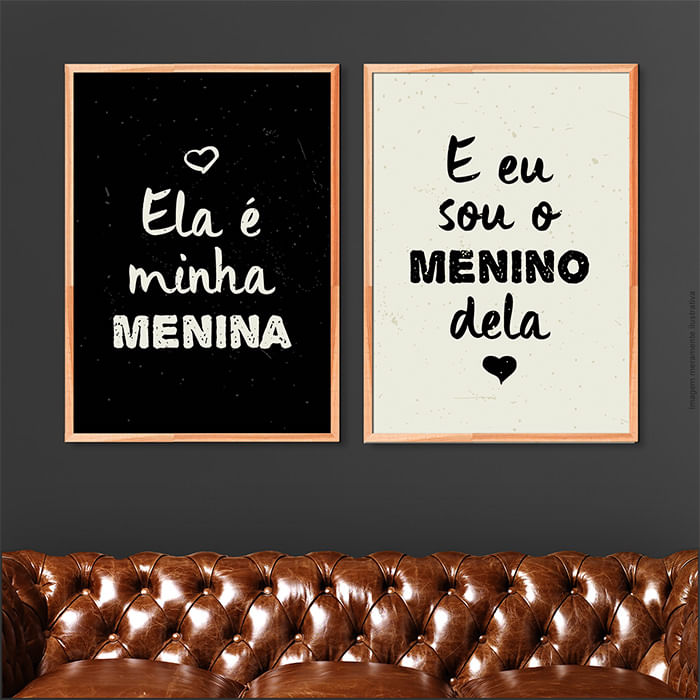 Quadro Decorativo Meu menino e minha menina