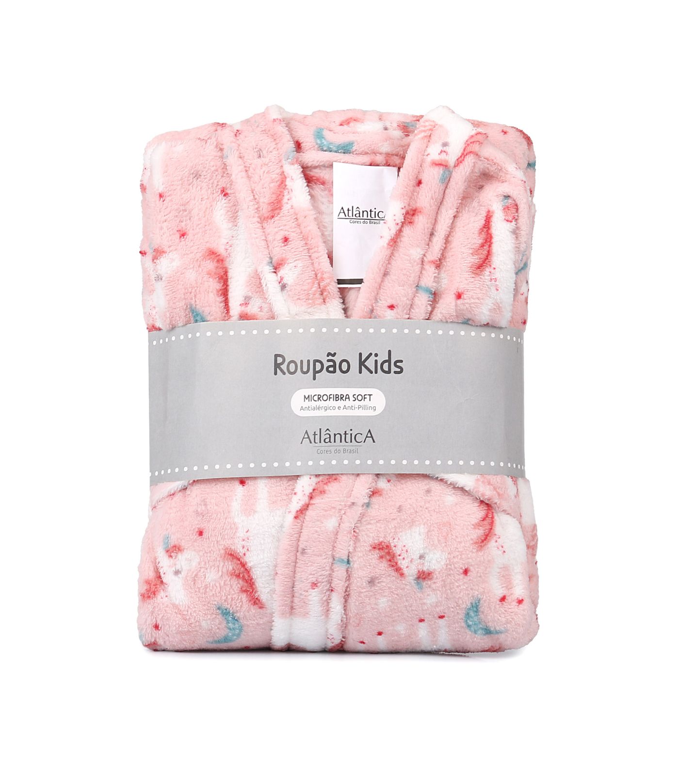 Roupão Infantil Estampado Porto Franco Rosa 4/6