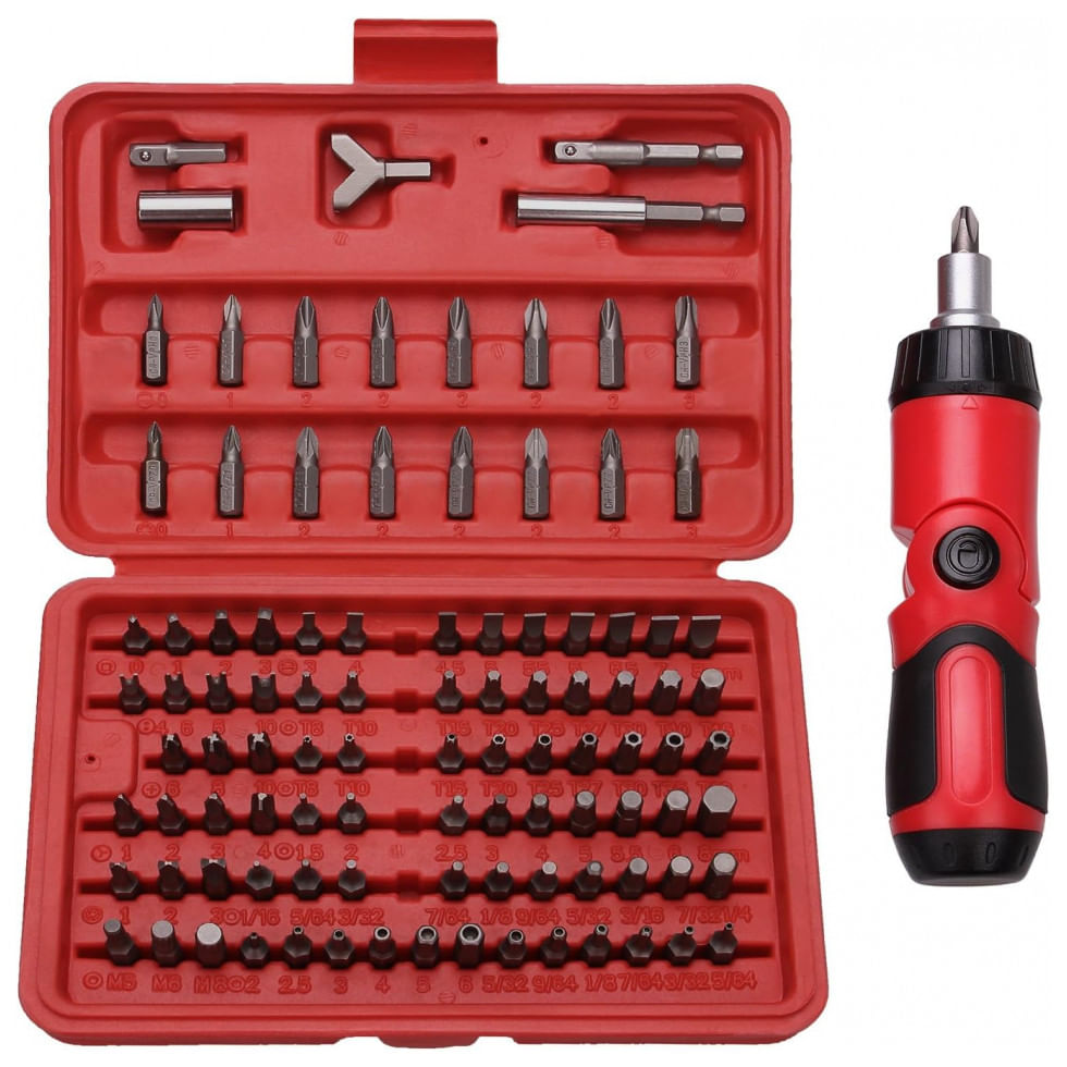 Kit Brocas De Chaves 101 Pecas Inclui Phillips, Pozi, Fenda, Hex, Torx, Quadrado, Xzn, Chave Inglesa, Torq, Triwing E Estojo, Efficere Sd 001,