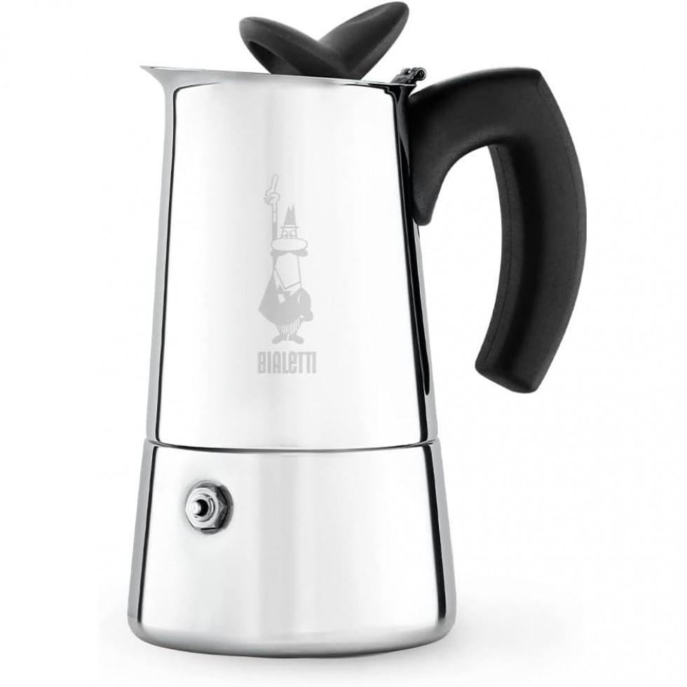 Cafeteira De Cafe Expresso Manual Italiana 4 Xicaras, Bialetti Moka, Aco Inoxidavel