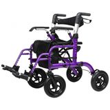 Andador 2 Em 1 Para Adultos E Idosos De Ate 136 Kg Dobravel Com Encosto Reversivel, Elenker, Roxo