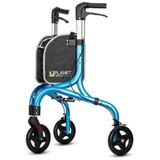 Andador Adulto Idoso 3 Rodas Planet Walk Em Aluminio E Ultraleve, Suporta Ate 117 Quilos, Azul