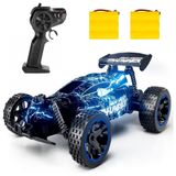 Carrinho De Controle Remoto 2.4 Ghz De Alta Velocidade Escala 1:18 Com 2 Baterias Recarregáveis, Tecnock, Azul