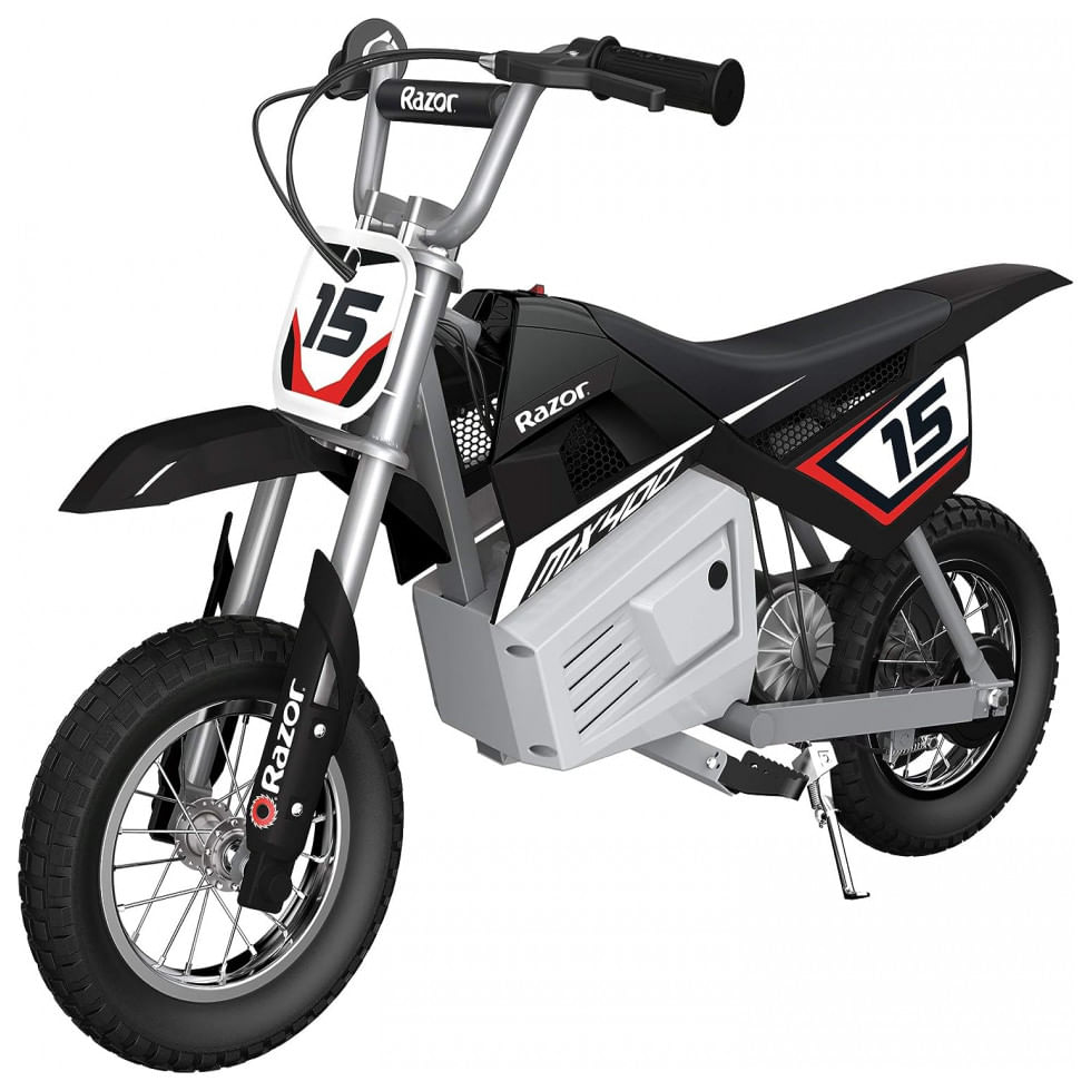 Moto Eletrica Infantil Para Trilha A Bateria 24v Ate 22 Km, H 250w Idade Rec 13 Anos, Razor Mx400, Preta