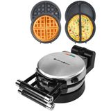 Máquina de Waffle Health and Home 3 em 1 Multifunções Antiaderente 1000W Prata 110V