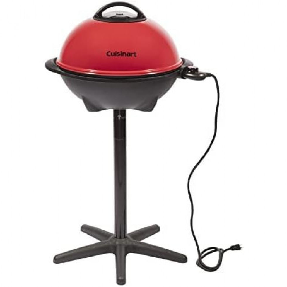 Churrasqueira Grill Eletrica 2 Em 1 Ate 12 Porcoes Com Chapa Antiaderente, 110v, Cuisinart Ceg115, Vermelha