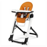 Cadeira De Alimentacao Cadeirao Com Altura Do Assento Ajustavel E 4 Rodas, Peg Perego, Laranja