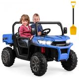 Carro Eletrico Infantil 2 Assentos Com Cacamba, Pa, Usb E Controle Remoto, 12v, Costzon, Azul