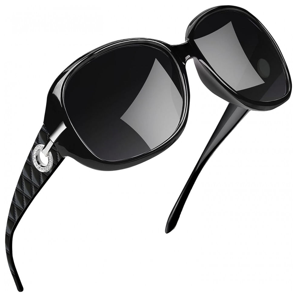 Oculos De Sol Feminino Com Protecao Uv, Joopin A01, Preto