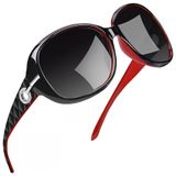 Oculos De Sol Feminino Com Protecao Uv, Joopin A03, Vermelho E Preto