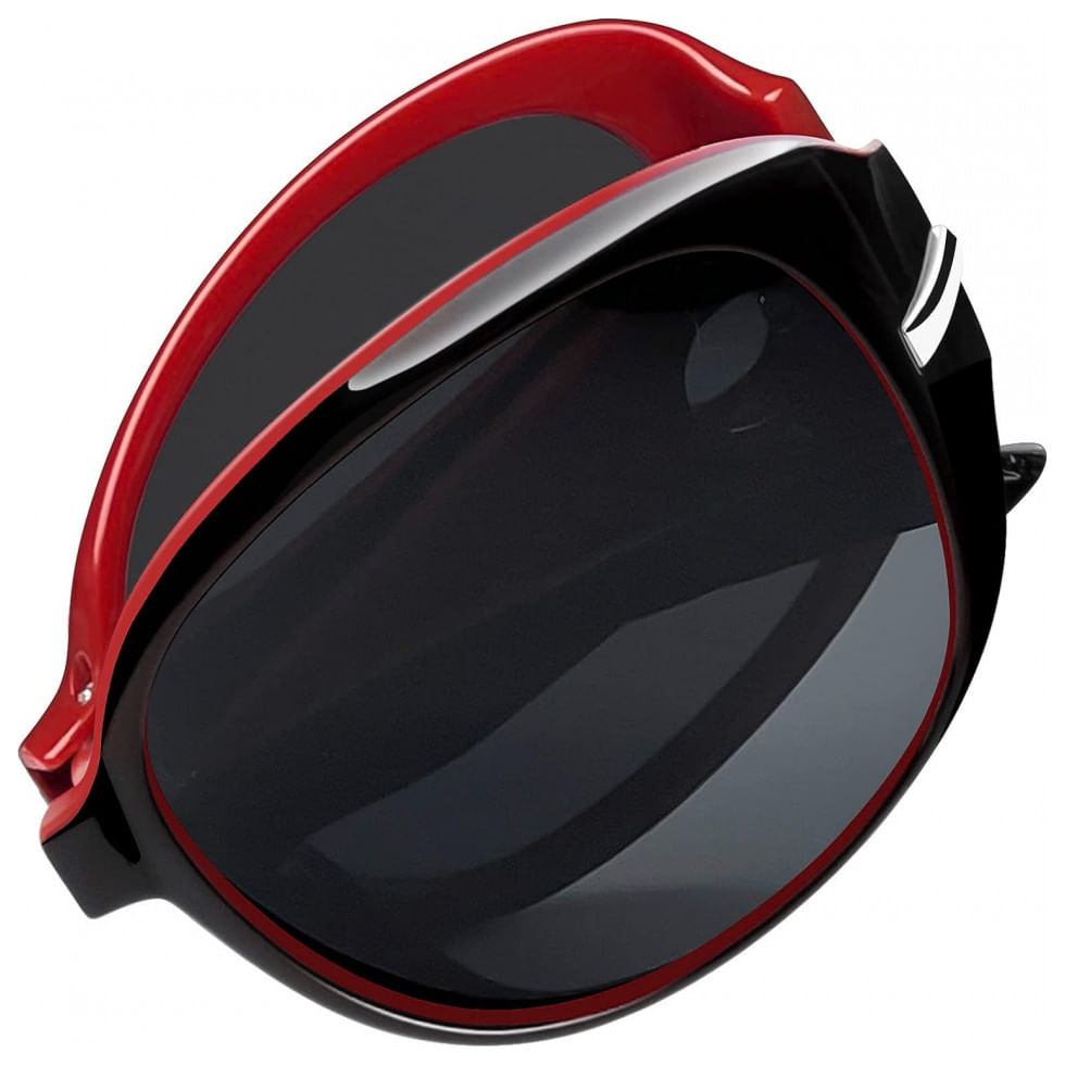 Oculos De Sol Feminino Dobravel Com Protecao Uv, Joopin A29, Preto E Vermelho