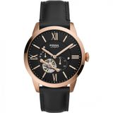 Relogio Masculino De Quartzo Automatico, Com Pulseira De Couro, Fossil Me3170, Preto