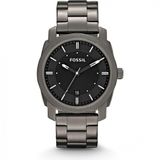 Relogio Masculino Analogico De Quartzo Com Pulseira De Aco Inoxidavel, Fossil Fs4774, Cinza E Preto