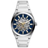 Relogio Masculino Automatico Mostrador Mecanico Com Pulseira De Aco Inoxidavel, Fossil Me3220, Prata E Azul