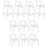 Kit 6 Cadeiras + 4 Banquetas Altas Masters Allegra Branco