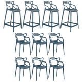 Kit 6 Cadeiras + 4 Banquetas Médias Masters Allegra