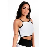 Cropped Alcinha Liso GR Esporte Preto e Branco Feminino