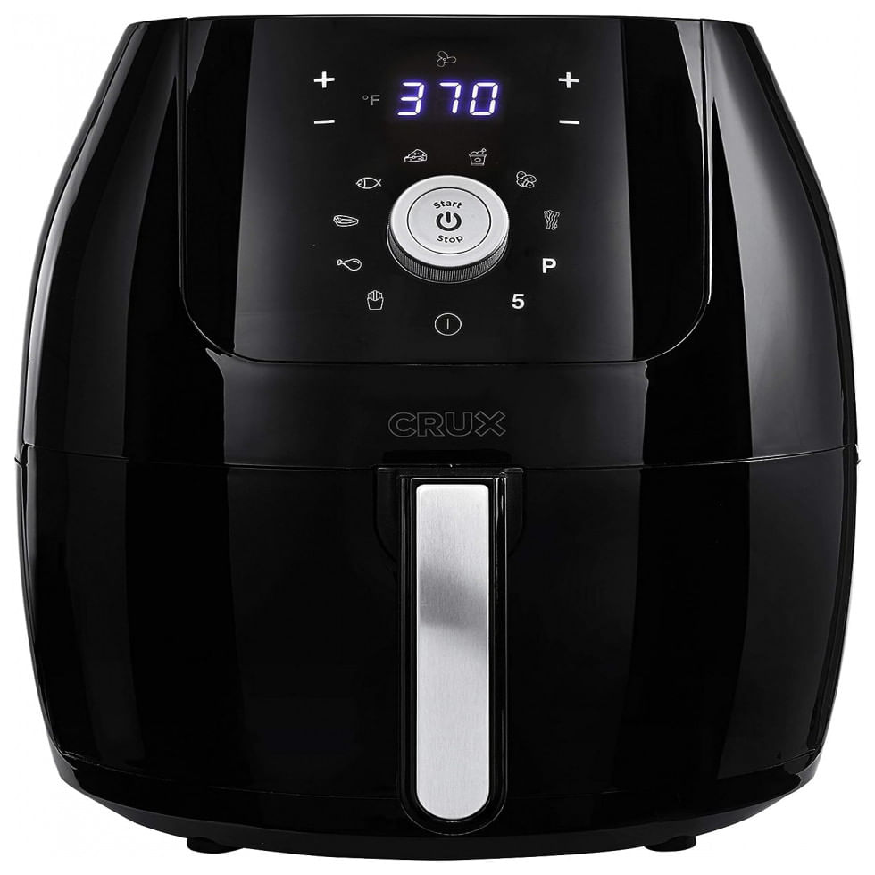 Fritadeira Eletrica Airfryer 5l Com 8 Funcoes E Controle Digital, 1700w, 110v, Crux 17230, Preto