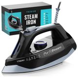 Ferro De Passar A Vapor Com Base Em Aco Inoxidavel Resistente, 1700w, 110v, Pursteam Worlds Best Steamers Pssi 01, Azul