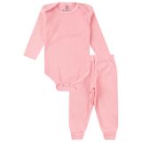 Kit Body Bebê Canelado 2 Peças Kappes Rosa G
