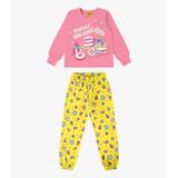 Pijama Infantil Feminino Em Meia Malha Rovi Kids Rosa 14