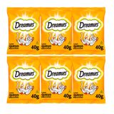 Kit 6 Petisco Dreamies Para Gatos Adultos Queijo 40g