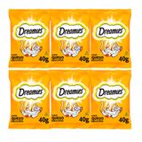 Kit 6 Petisco Dreamies Para Gatos Adultos Queijo 40g