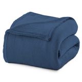 Cobertor Microfibra Liso Queen Azul Médio