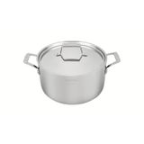 Caçarola Tramontina Grano Rasa Em Aço Inox Corpo Triplo Com Tampa E Alças 24 Cm 4,7 L - 62143/240