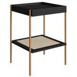 Mesa Lateral 58 Cm Pes Metal Palhinha Oslo 28962 Nero Artesano Nero