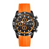 Relógio Luminoso De Pulso Militar Masculino Laranja Preta