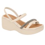 Sandalia Beira Rio Anabela Ref 8455.307.26584 Creme/cristal 037