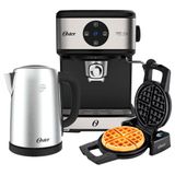 Kit Espresso Oster - Cafeteira Double - Máquina Waffle - Chaleira Elétrica - 220v