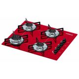 Cooktop 4 Bocas Chamalux GLP Vermelho 77 Bivolt